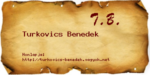 Turkovics Benedek névjegykártya